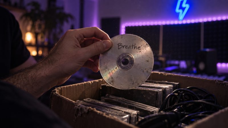 The old CD lifted out of a box in the studio
